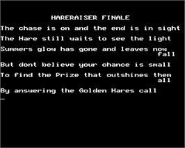 In game image of Hareraiser - Prelude on the Acorn BBC Micro.