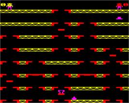 In game image of Hatrace Game on the Acorn BBC Micro.