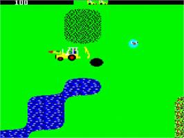 In game image of JCB Digger on the Acorn BBC Micro.
