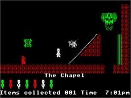 In game image of Jet Set Willy on the Acorn BBC Micro.