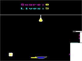In game image of Kitchen Chaos on the Acorn BBC Micro.