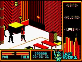 In game image of Last Ninja 2 - Back with a Vengeance on the Acorn BBC Micro.