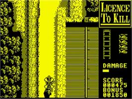 In game image of Licence To Kill on the Acorn BBC Micro.