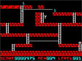 In game image of Lode Runner on the Acorn BBC Micro.