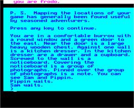 In game image of Lord of the Rings - Game One on the Acorn BBC Micro.