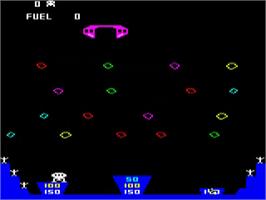 In game image of Lunar Rescue on the Acorn BBC Micro.