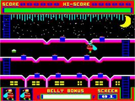 In game image of Merry Xmas Santa on the Acorn BBC Micro.