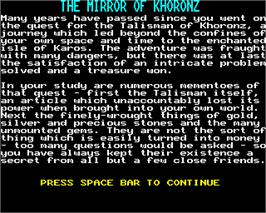 In game image of Mirror Of Khoronz on the Acorn BBC Micro.