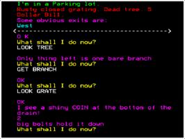In game image of Mystery Fun House on the Acorn BBC Micro.
