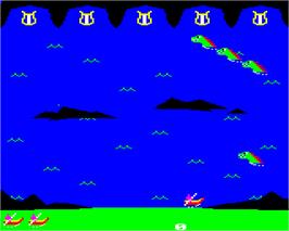 In game image of Orpheus on the Acorn BBC Micro.