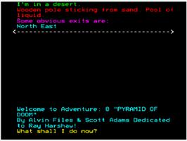In game image of Pyramid Of Doom on the Acorn BBC Micro.
