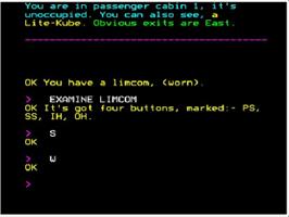 In game image of Rebel Planet on the Acorn BBC Micro.