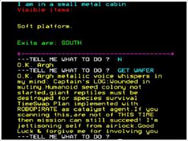 In game image of Savage Island Part 2 on the Acorn BBC Micro.