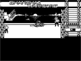 In game image of Shanghai Warriors on the Acorn BBC Micro.