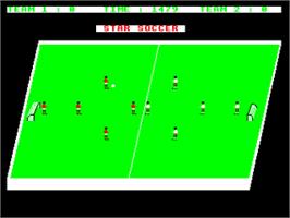 In game image of Star Soccer on the Acorn BBC Micro.