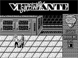 In game image of Subway Vigilante on the Acorn BBC Micro.