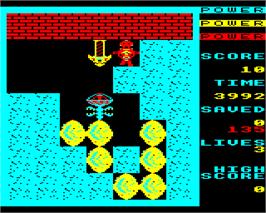 In game image of Survivors on the Acorn BBC Micro.