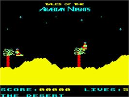 In game image of Tales Of The Arabian Nights on the Acorn BBC Micro.