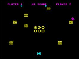 In game image of Tank Attack on the Acorn BBC Micro.