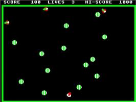 In game image of Tetrapod on the Acorn BBC Micro.