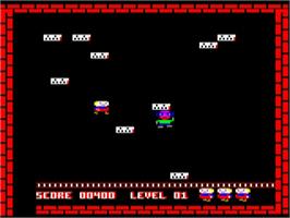 In game image of Uncle Claude on the Acorn BBC Micro.