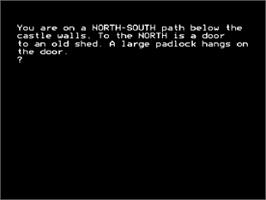 In game image of Vampire Castle on the Acorn BBC Micro.