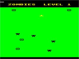 In game image of Zombies on the Acorn BBC Micro.