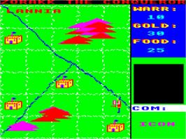 In game image of Zorakk The Conqueror on the Acorn BBC Micro.