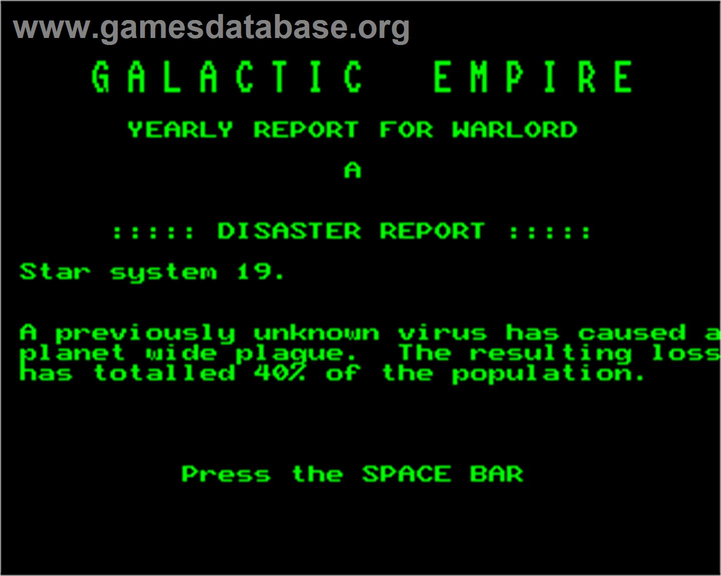 Galactic Empire - Acorn BBC Micro - Artwork - In Game
