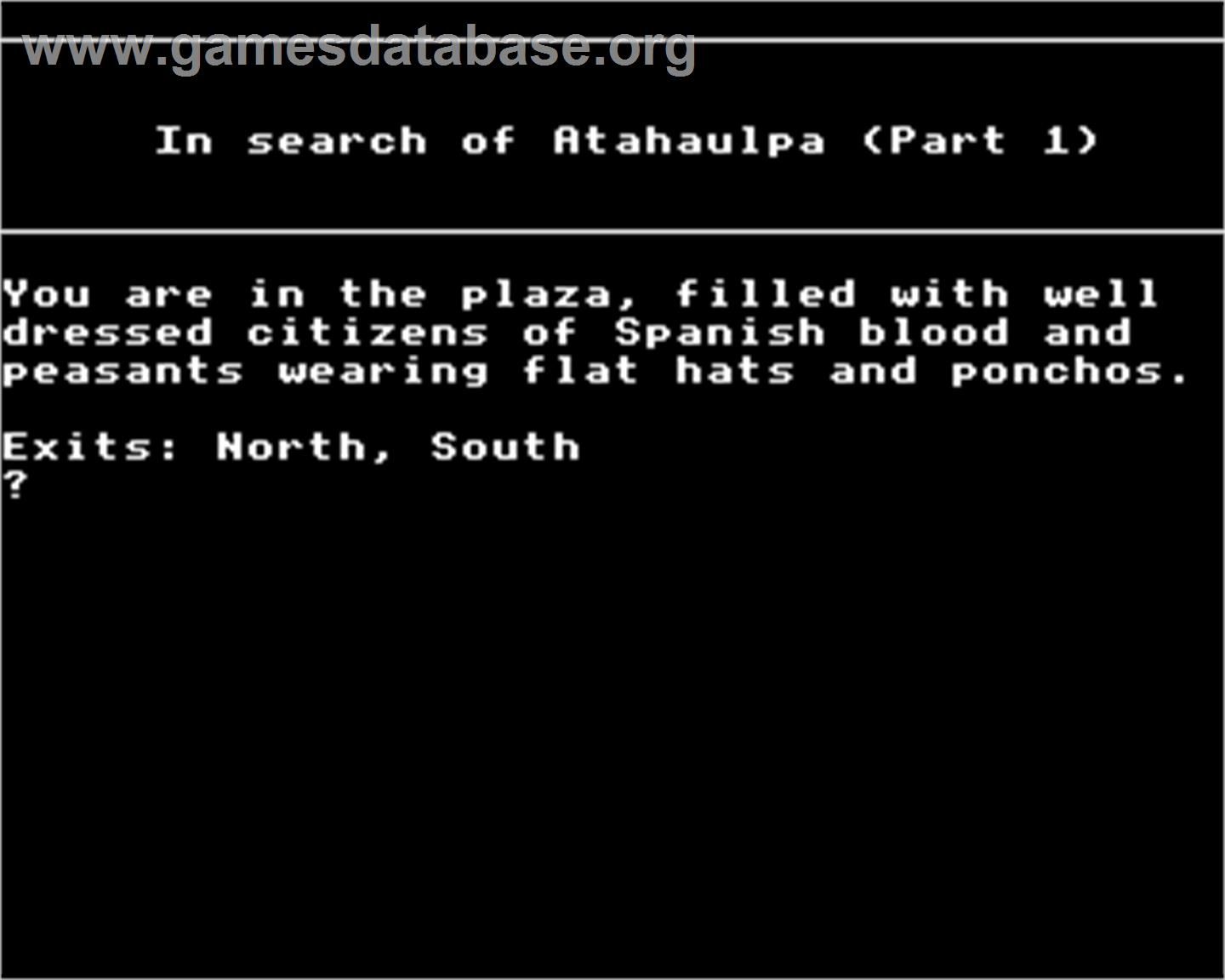In Search Of Atahaulpa - Acorn BBC Micro - Artwork - In Game
