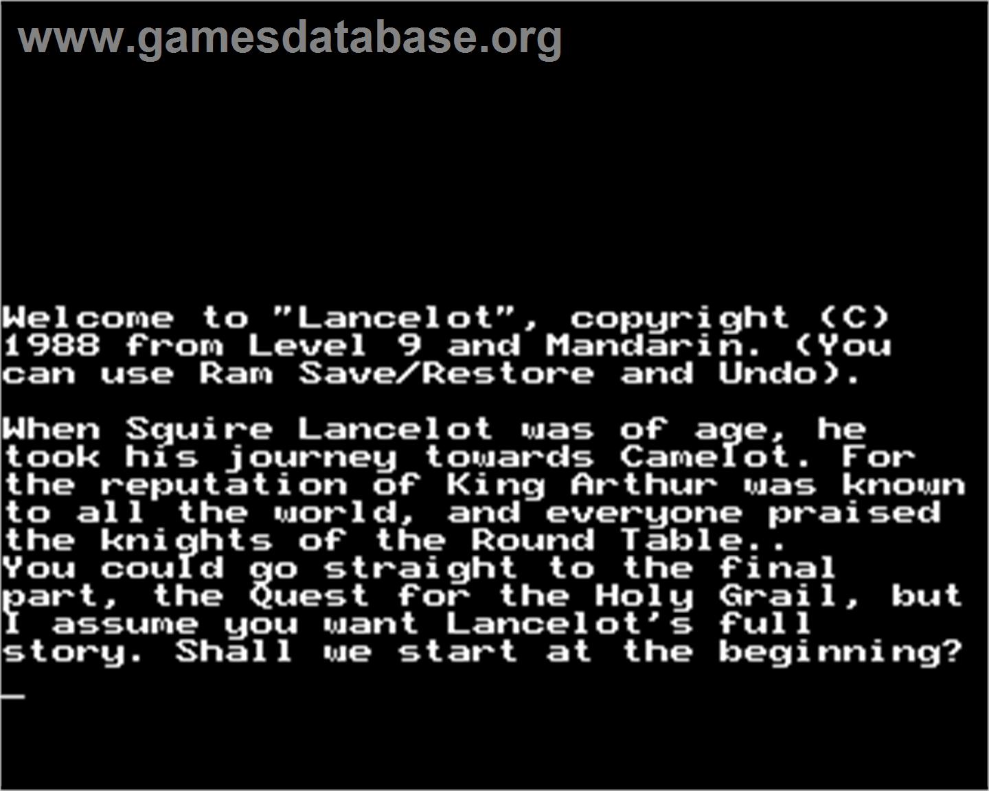 Lancelot - Acorn BBC Micro - Artwork - In Game