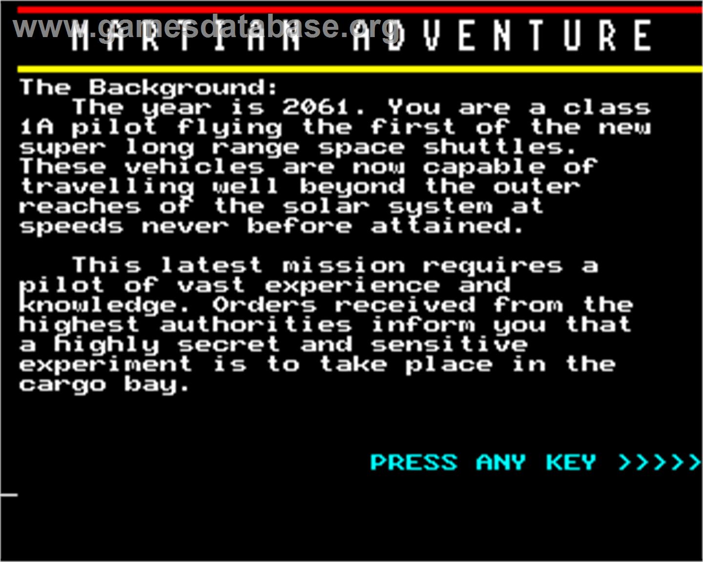 Martian Adventure - Acorn BBC Micro - Artwork - In Game