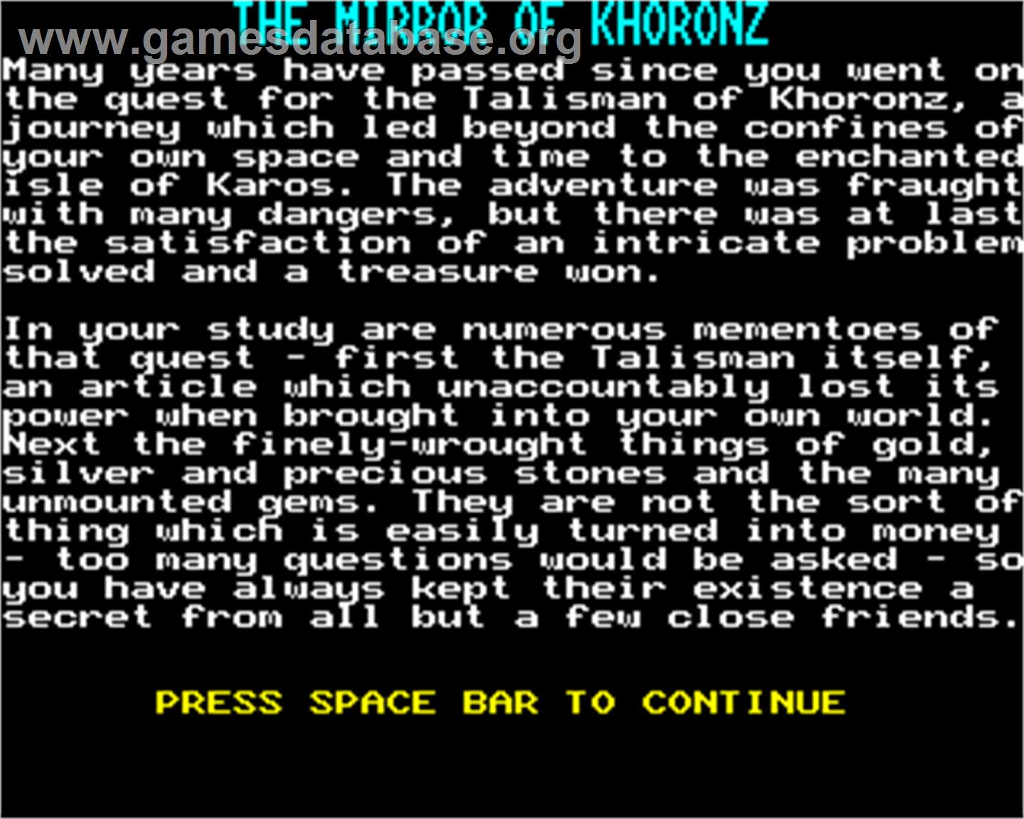 Mirror Of Khoronz - Acorn BBC Micro - Artwork - In Game