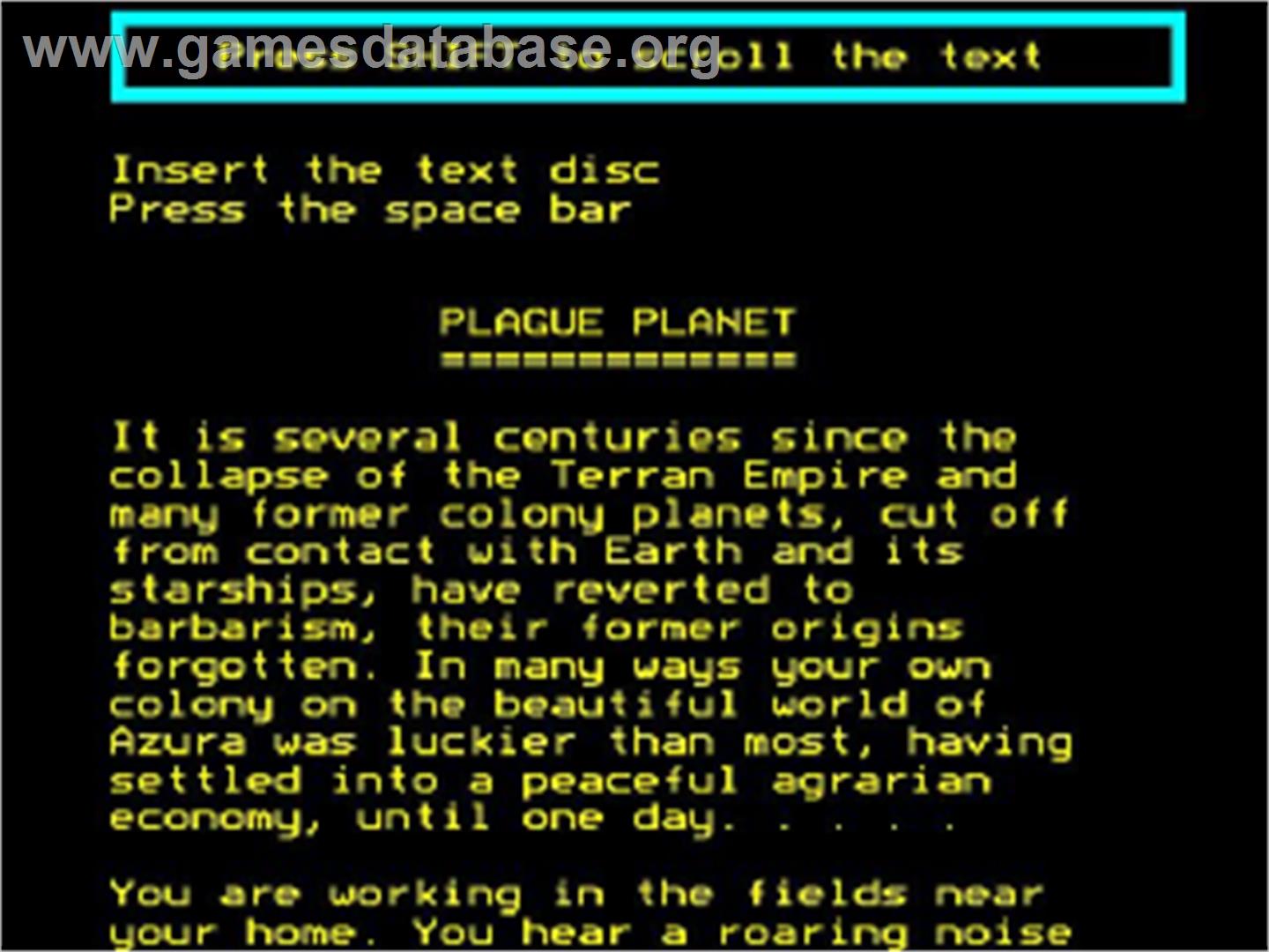 Plague Planet - Acorn BBC Micro - Artwork - In Game