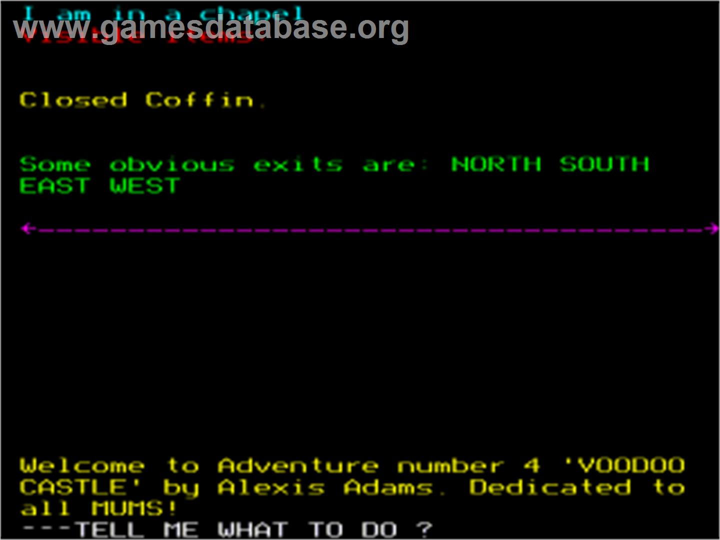 Voodoo Castle - Acorn BBC Micro - Artwork - In Game