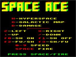 Title screen of 3d Space Raider - Space Ace on the Acorn BBC Micro.