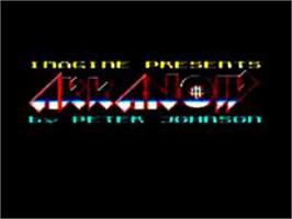 Title screen of Arkanoid on the Acorn BBC Micro.