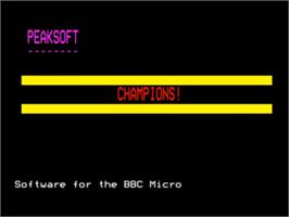 Title screen of Champions! on the Acorn BBC Micro.