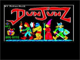 Title screen of Dunjunz on the Acorn BBC Micro.