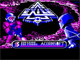 Title screen of Exile on the Acorn BBC Micro.