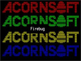 Title screen of Firebug on the Acorn BBC Micro.