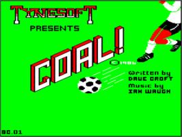 Title screen of Goal! on the Acorn BBC Micro.