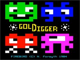 Title screen of Gold Digger on the Acorn BBC Micro.