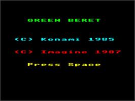 Title screen of Green Beret on the Acorn BBC Micro.