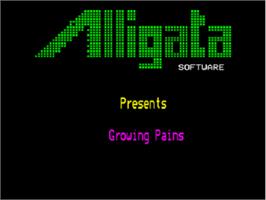 Title screen of Growing Pains on the Acorn BBC Micro.