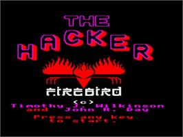 Title screen of Hacker, The on the Acorn BBC Micro.