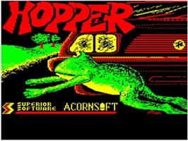Title screen of Hopper on the Acorn BBC Micro.