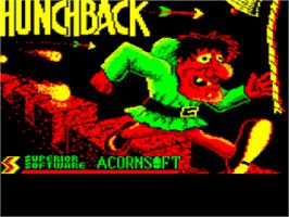 Title screen of Hunchback on the Acorn BBC Micro.