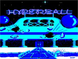 Title screen of Hyperball on the Acorn BBC Micro.