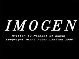 Title screen of Imogen on the Acorn BBC Micro.